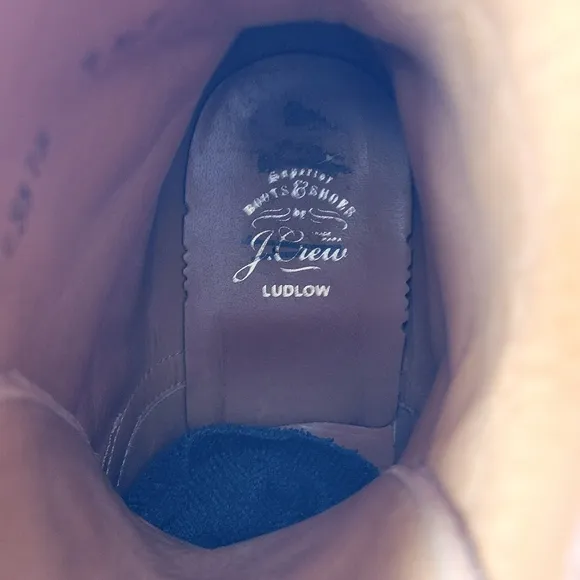 J.CREW LUDLOW LEATHER WING TIP BOOTS.