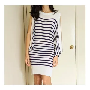 JEAN PAUL GAULTIER Vintage White Black Slit Sleeve Striped Dress