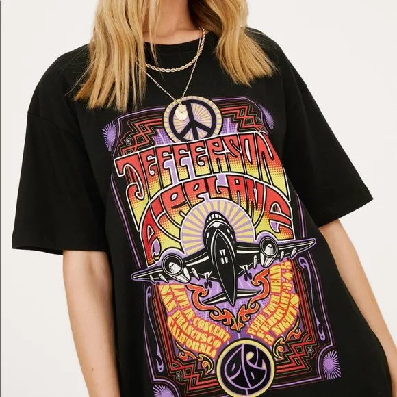 Jefferson Airplane Mini Tee Shirt Dress