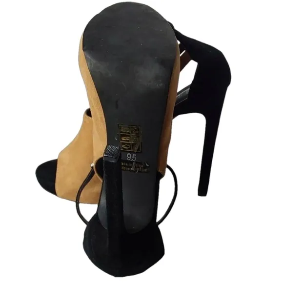 JEFFERY CAMPBELL HANDMADE IBIZA LAST MULTICOLORED SUEDE WOMEN'S PEEP TOE SHOES
