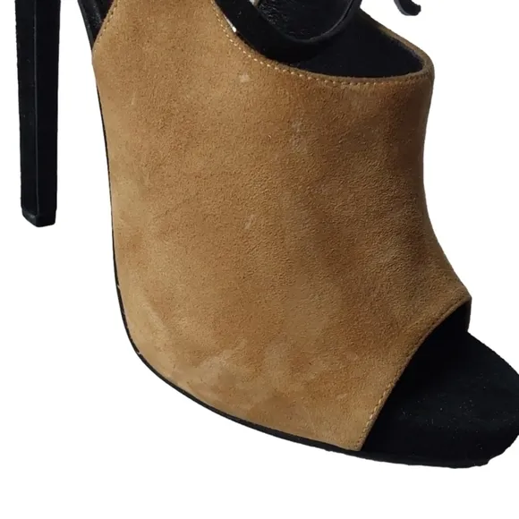 JEFFERY CAMPBELL HANDMADE IBIZA LAST MULTICOLORED SUEDE WOMEN'S PEEP TOE SHOES