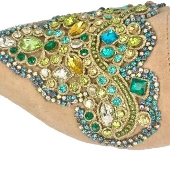 Jeffrey Campbell For Anthropologie Olden Flats Gem Embellished Suede Shoe 5.5M