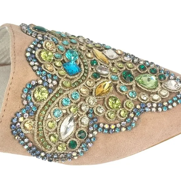 Jeffrey Campbell For Anthropologie Olden Flats Gem Embellished Suede Shoe 5.5M