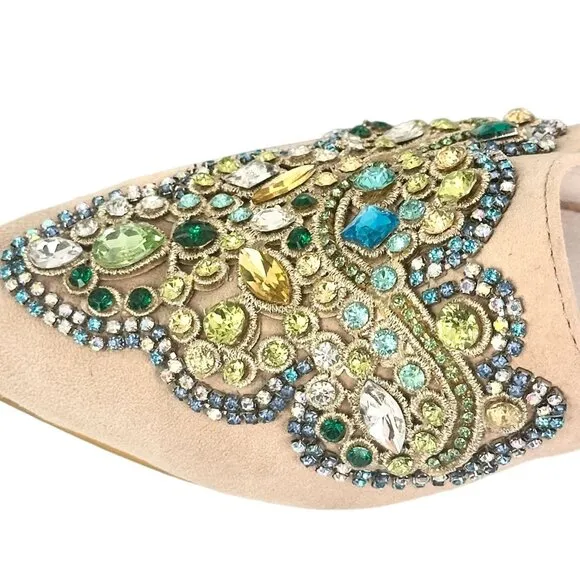 Jeffrey Campbell For Anthropologie Olden Flats Gem Embellished Suede Shoe 5.5M