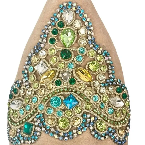 Jeffrey Campbell For Anthropologie Olden Flats Gem Embellished Suede Shoe 5.5M