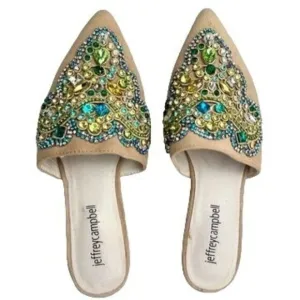 Jeffrey Campbell For Anthropologie Olden Flats Gem Embellished Suede Shoe 5.5M