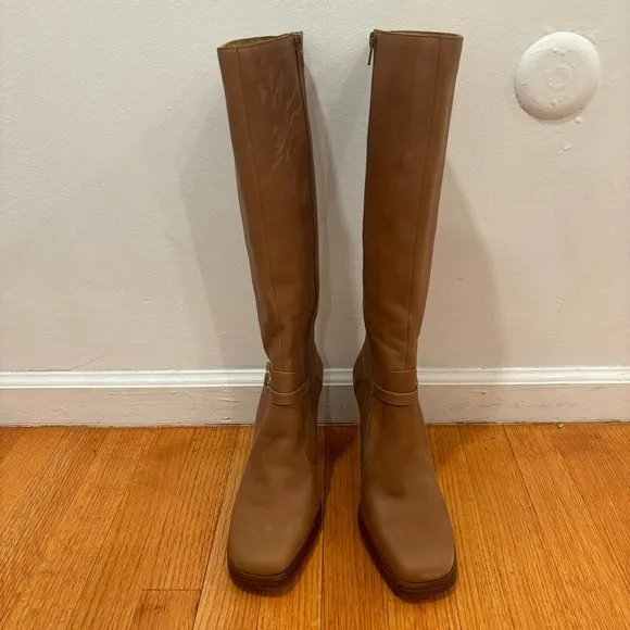 Jeffrey Campbell | Iggie Boots In Camel Tan Leather Heeled Boots Size 8.5 NEW