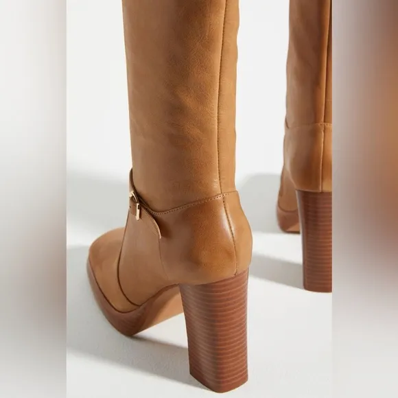 Jeffrey Campbell | Iggie Boots In Camel Tan Leather Heeled Boots Size 8.5 NEW