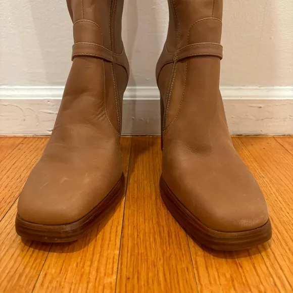 Jeffrey Campbell | Iggie Boots In Camel Tan Leather Heeled Boots Size 8.5 NEW