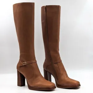 Jeffrey Campbell | Iggie Boots In Camel Tan Leather Heeled Boots Size 8.5 NEW