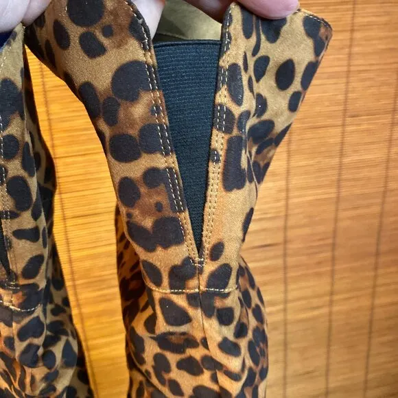 Jessica Simpson Leopard Over the Knee Partial Side Zip Boots Size 8 EUC