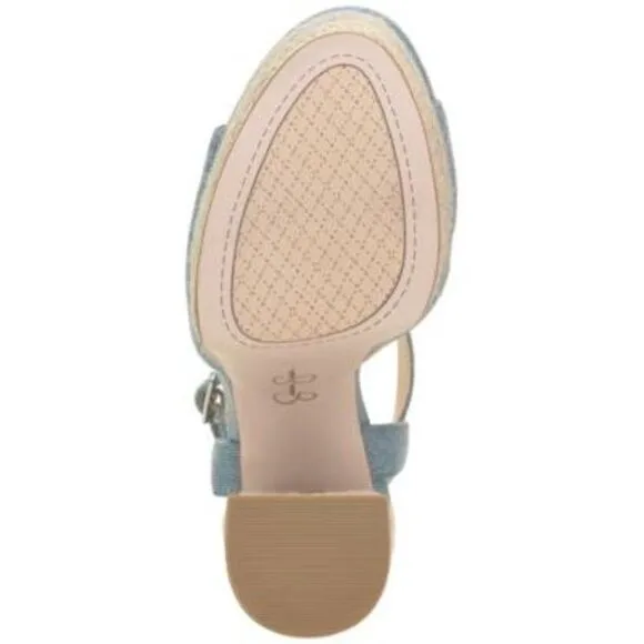 JESSICA SIMPSON Womens Blue 1-1/2&quot; Platform Ameeka Espadrille Shoes 8.5 M
