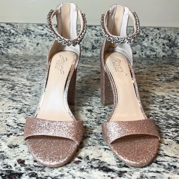 Jewel Badgley Mischka Rhinestone Glitter Heels