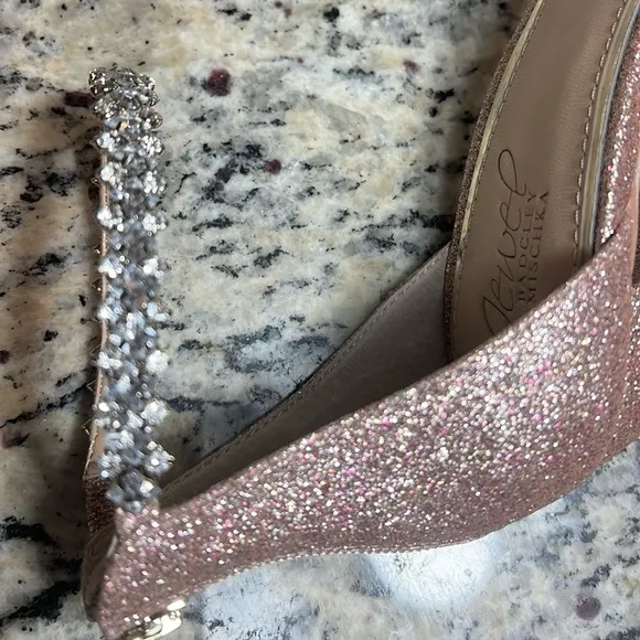 Jewel Badgley Mischka Rhinestone Glitter Heels