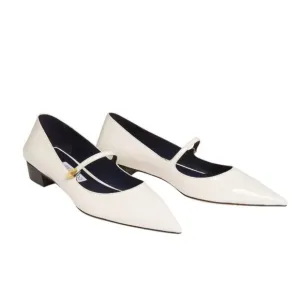 Jimmy Choo Carolyn Patent Leather Mary Jane Size 41.5/10  Ivory NEW $775