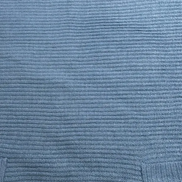 J.Jill Sweater 1 SZ Poncho Wool Blend Pockets Knitted Textured French Blue