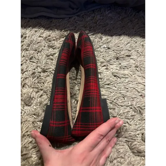 J.Jill Women's Plaid Square Toe Ballet Flats Size 8.5 Multicolor