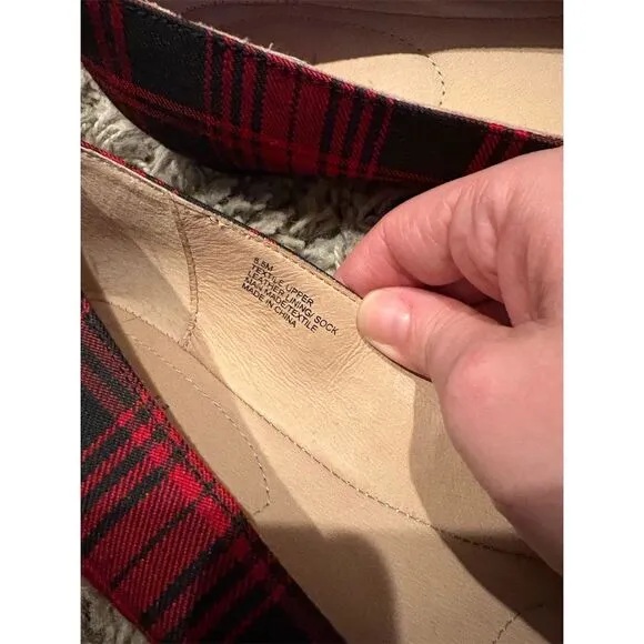 J.Jill Women's Plaid Square Toe Ballet Flats Size 8.5 Multicolor
