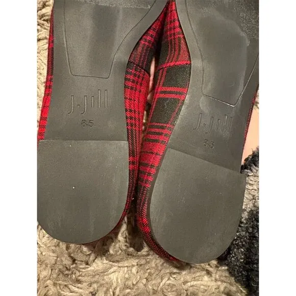 J.Jill Women's Plaid Square Toe Ballet Flats Size 8.5 Multicolor