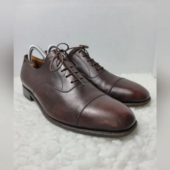 J.M. Weston Richelieu Men's Size 10 Oxford Derby Brown Leather 300 Cap Toe