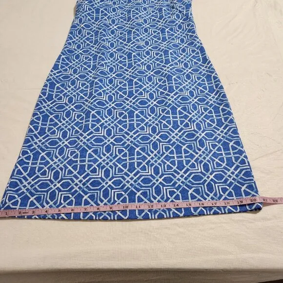 J.Mclaughlin Sophia Women's Dress  Blue White Printed Sleeveless Size M  ---5