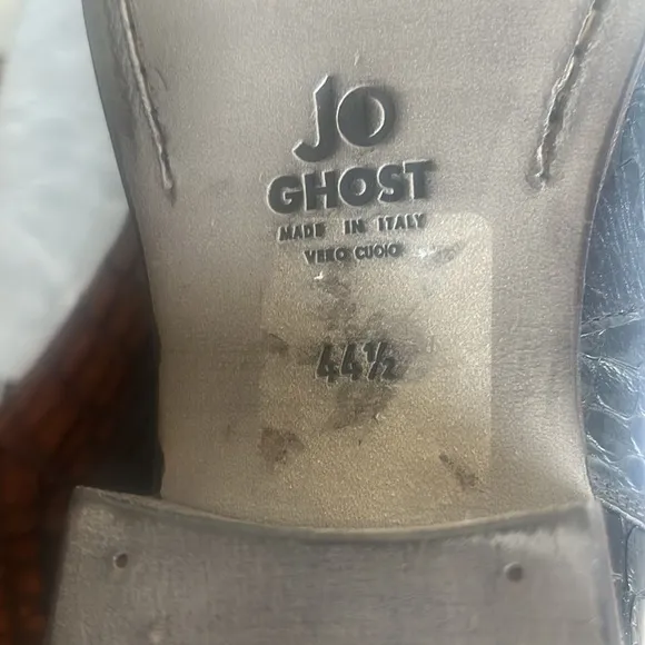 JO GHOST Croc Embossed Leather Side Zip Boots