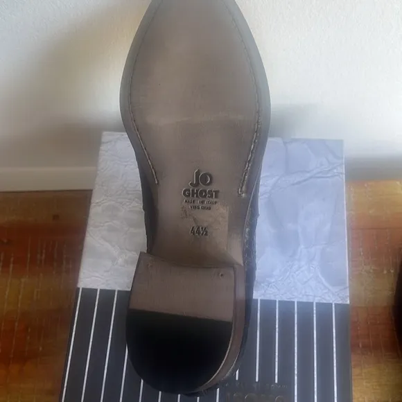 JO GHOST Croc Embossed Leather Side Zip Boots