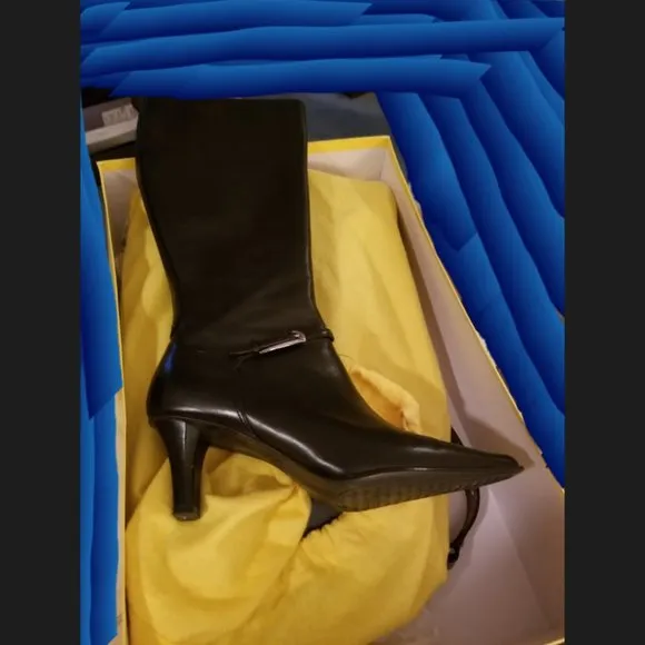 JOAN &amp; DAVID CIRCA CjStanton Black Leather Boots 8M NEW w/o Tags