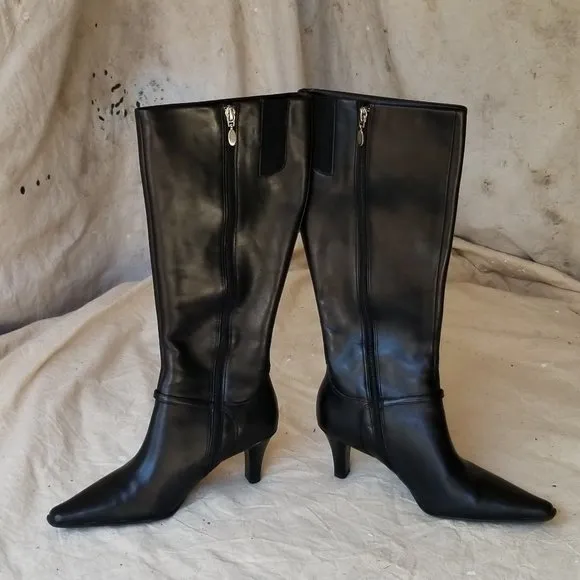 JOAN &amp; DAVID CIRCA CjStanton Black Leather Boots 8M NEW w/o Tags