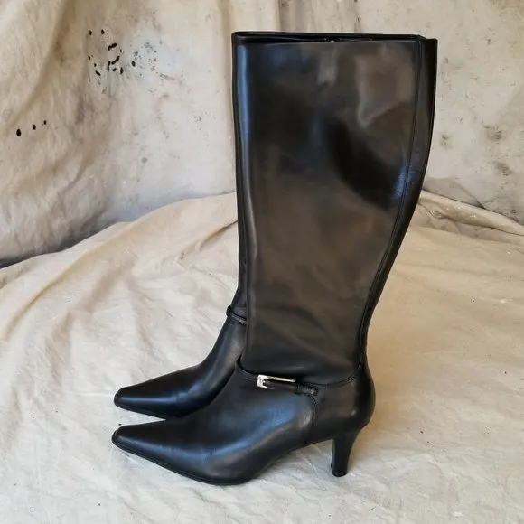 JOAN &amp; DAVID CIRCA CjStanton Black Leather Boots 8M NEW w/o Tags