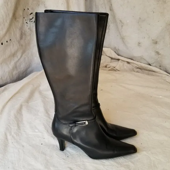 JOAN &amp; DAVID CIRCA CjStanton Black Leather Boots 8M NEW w/o Tags