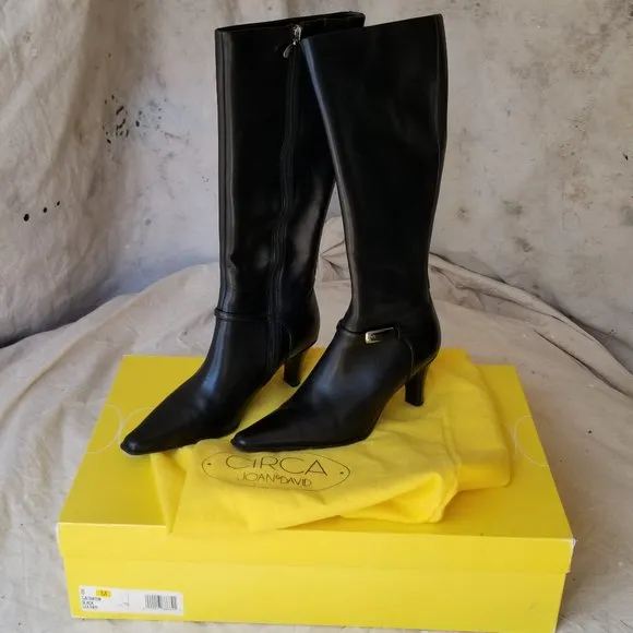 JOAN &amp; DAVID CIRCA CjStanton Black Leather Boots 8M NEW w/o Tags