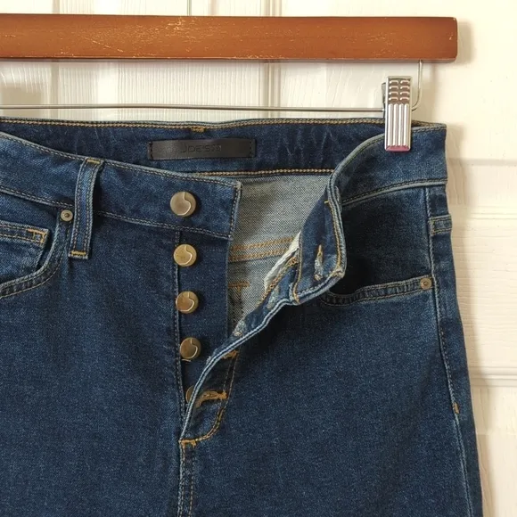 Joe's Jeans The Callie Dark Wash High Rise Cropped Boot Cut Button Fly Jeans 25