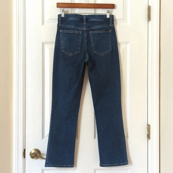 Joe's Jeans The Callie Dark Wash High Rise Cropped Boot Cut Button Fly Jeans 25