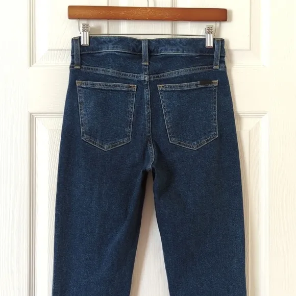Joe's Jeans The Callie Dark Wash High Rise Cropped Boot Cut Button Fly Jeans 25