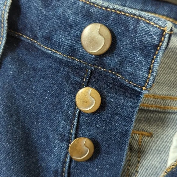 Joe's Jeans The Callie Dark Wash High Rise Cropped Boot Cut Button Fly Jeans 25