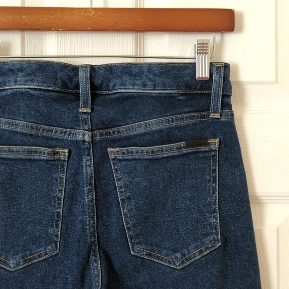 Joe's Jeans The Callie Dark Wash High Rise Cropped Boot Cut Button Fly Jeans 25
