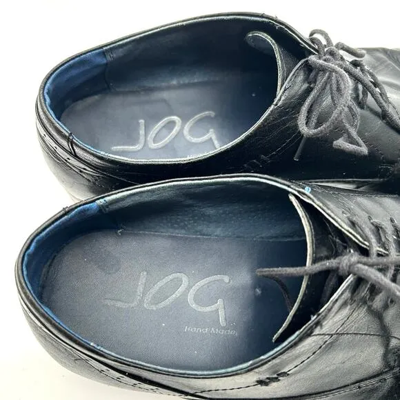JOG Oxford Black Leather Lace Up Dress Shoes SIZE 11 45 Handmade Formal Classic