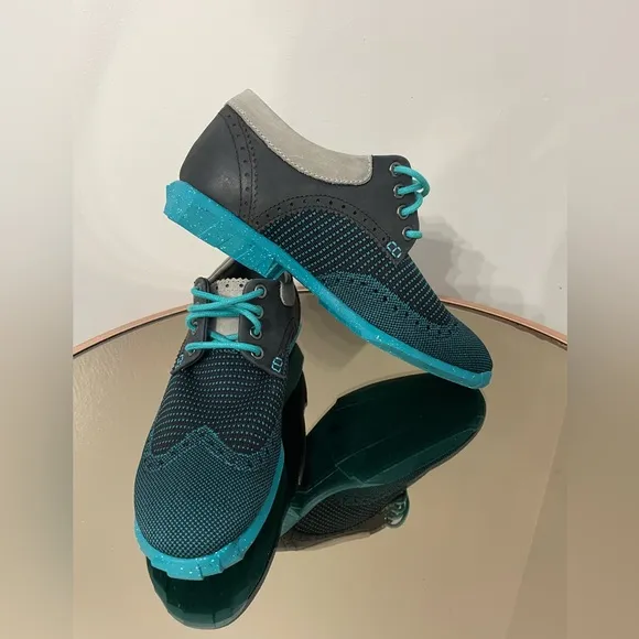 John Fleuvog Future Round Toe Orbit Brogued Wingtip Derby Shoes Sz 6