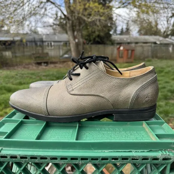 JOHN FLUEVOG - Prophesy Breton - Green Cap Toe Leather Derby Shoe Size 10
