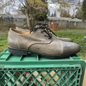 JOHN FLUEVOG - Prophesy Breton - Green Cap Toe Leather Derby Shoe Size 10