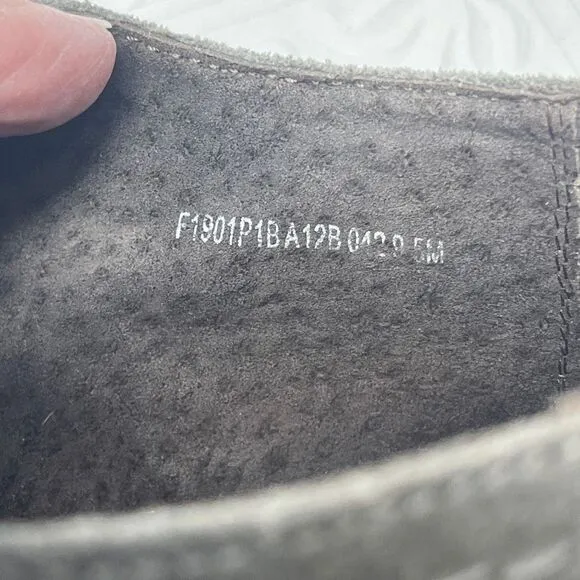 John Varvatos Gray Stitch Down Suede Leather Oxford Derby Dress Shoes Size 9.5M
