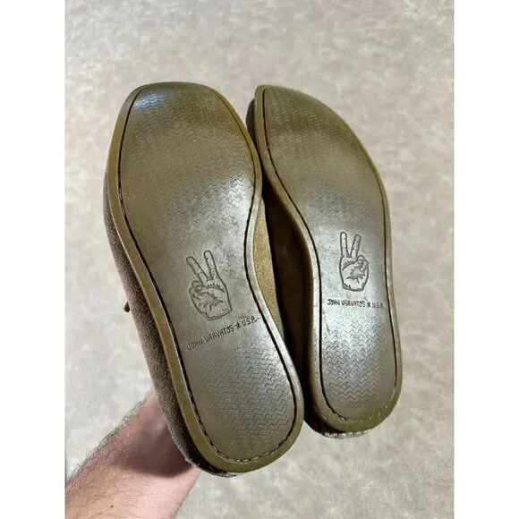 John Varvatos Mens Laceless Suede Round Toe Slip On Boat Shoes 8M