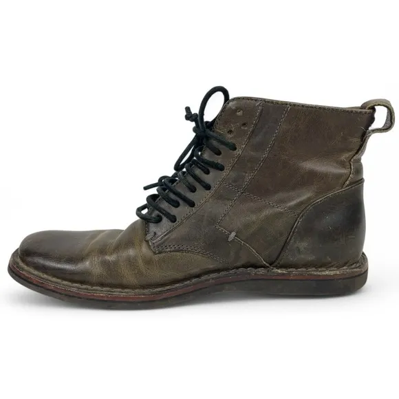 John Varvatos Star USA Barrett Side Zip Boots Mens 8 M Brown Leather Distressed