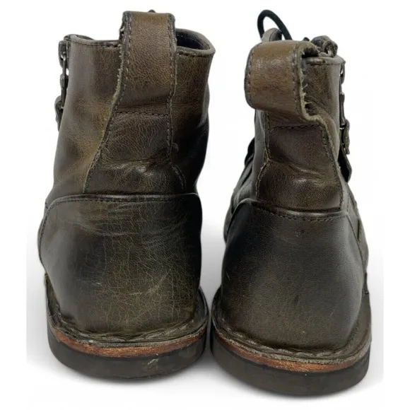 John Varvatos Star USA Barrett Side Zip Boots Mens 8 M Brown Leather Distressed