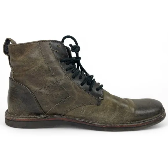 John Varvatos Star USA Barrett Side Zip Boots Mens 8 M Brown Leather Distressed