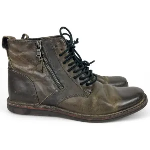 John Varvatos Star USA Barrett Side Zip Boots Mens 8 M Brown Leather Distressed