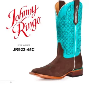 Johnny Ringo Women's Turquoise &amp; Brown Cowgirl  Boots Square Toe size 6.5