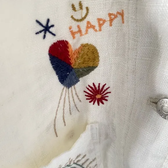 Johnny Was Workshop Odine Worker Jacket White SZ XS