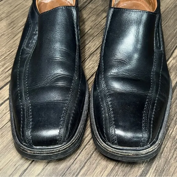 JOHNSON &amp; MURPHY 8M Black Leather SlipOn XC4 Stanton Sheepskin Lined Waterproof